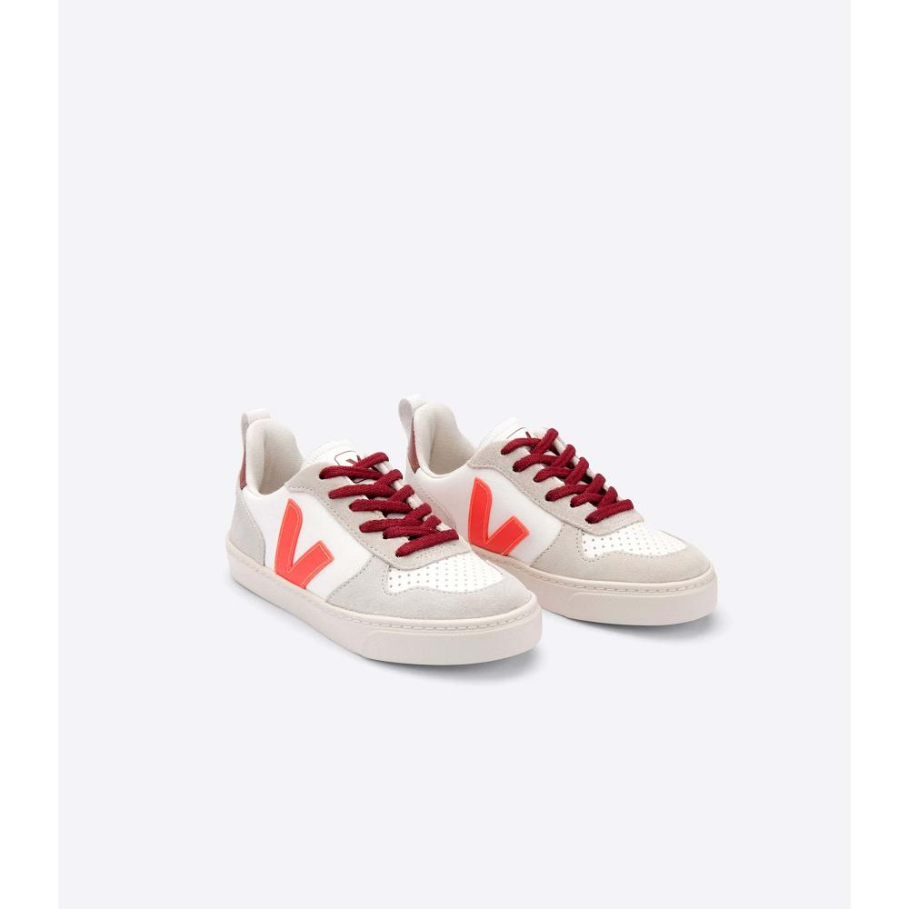 Veja V-10 VEJA X BONTON Kids' Shoes White/Orange | NZ 745CTV